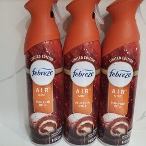 3 Cans Febreze Air Mist Pumpkin Roll Limited Edition 8.80 Oz. each Brand New